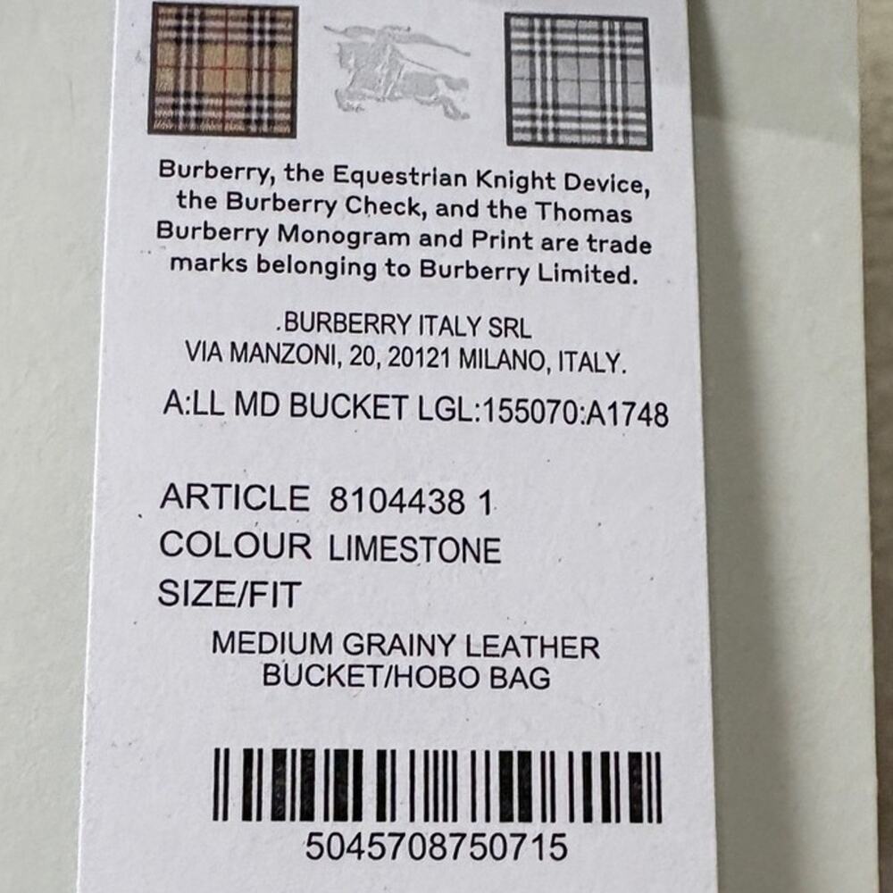 Burberry leather bucket bag large limestone - Picture 5 of 11